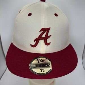 Alabama Crimson Tide New‎ Era 59FIFTY Fitted Hat 7 1/8 Elephant Logo NCAA Cap
